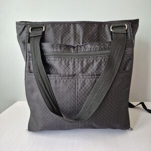 Thirty One Black Take Two Convertible Weekender Tote Bag Diaper Backpack Pockets